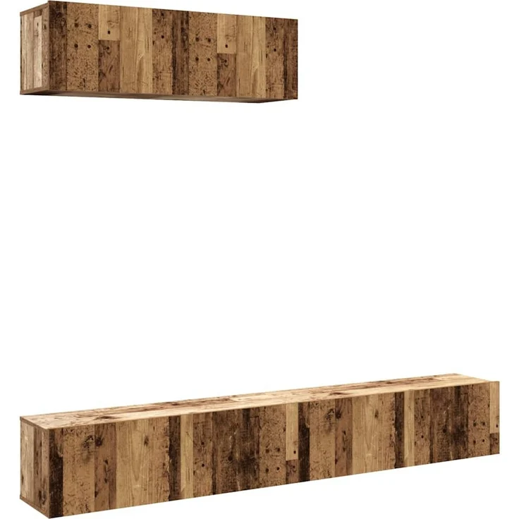 3 pcs TV-Wandschrank, TV Hängeboard Hängeschrank Altholz-Optik 100x30x30 cm Holzwerkstoff – Bild 2