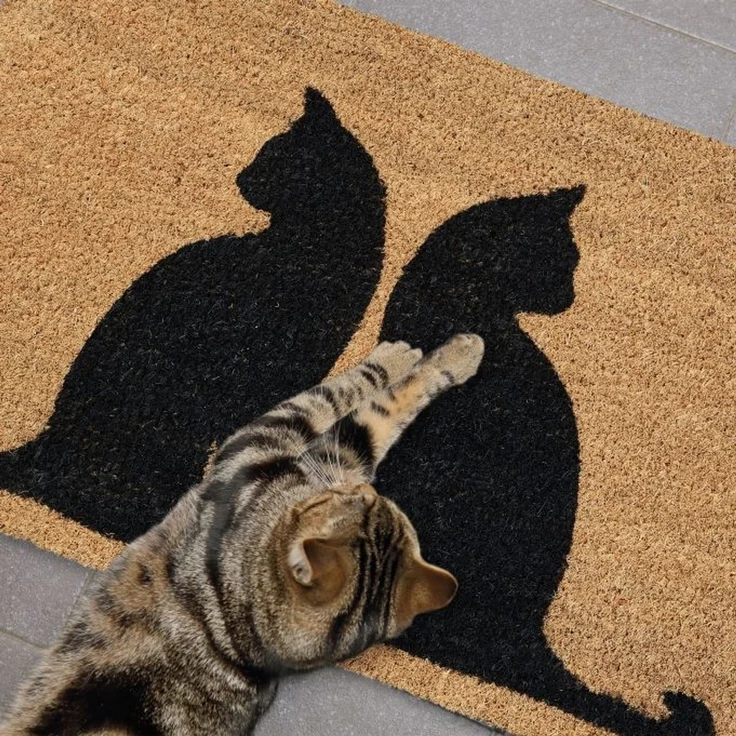 Relaxdays Kokos Fußmatte mit Katzenmotiv – Bild 3