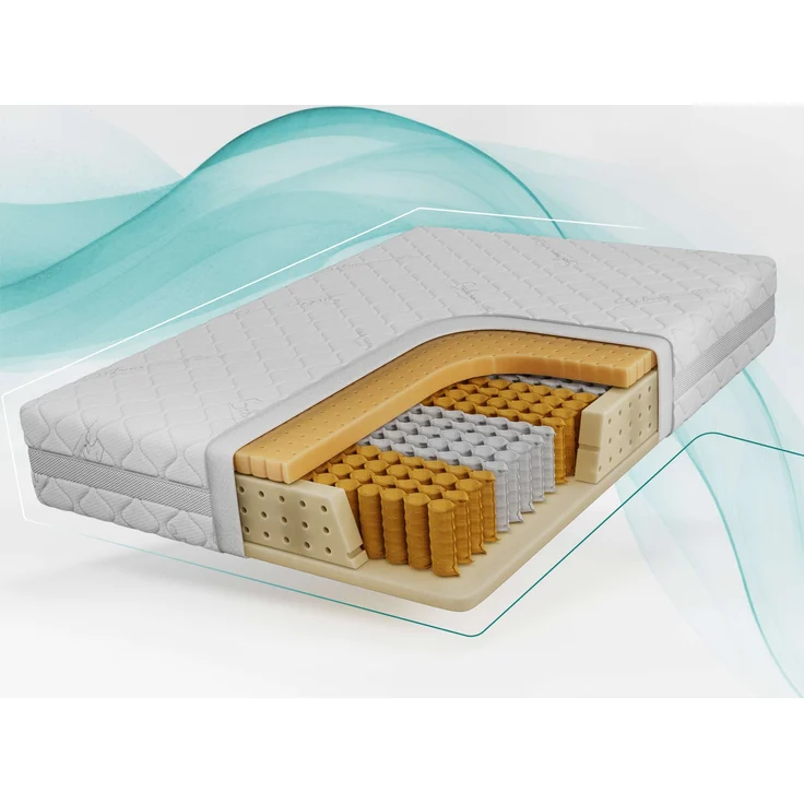 Taschenfederkernmatratze H3 – 7 Zonen Rollmatratze, abnehmbarer waschbarer Bezug, für Allergiker geeignet, Latex - 140 x 200 cm - TENE - SIVO – Bild 1