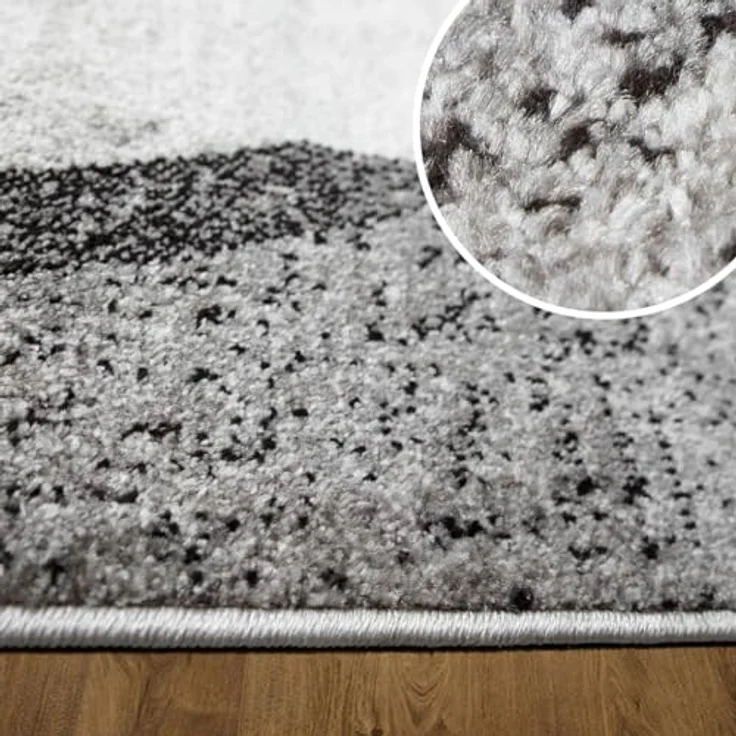 oKu-Tex Bettumrandung 3 teilig, Läufer (67 x 340 cm) + Brücken (2 x 67 x 140 cm), Kurzflor, (Set 3 teilig, 3-tlg), Teppich Schlafzimmer Bettvorleger Set schmal gewebt creme meliert – Bild 7