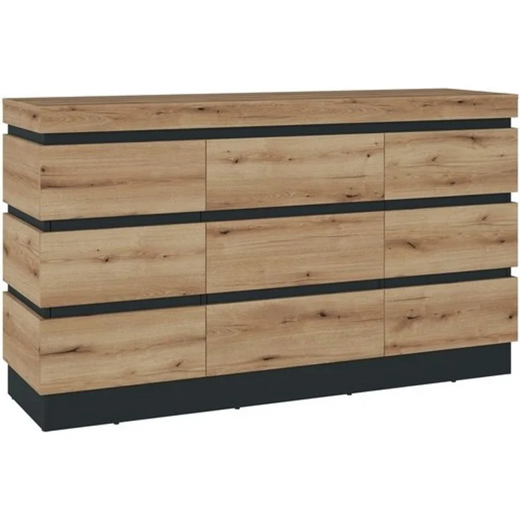 Sideboard >CORTE< in Coast Evoke Eiche Dekor/Kosmos Grau - 160,8x92,5x45cm (BxHxT) – Bild 3