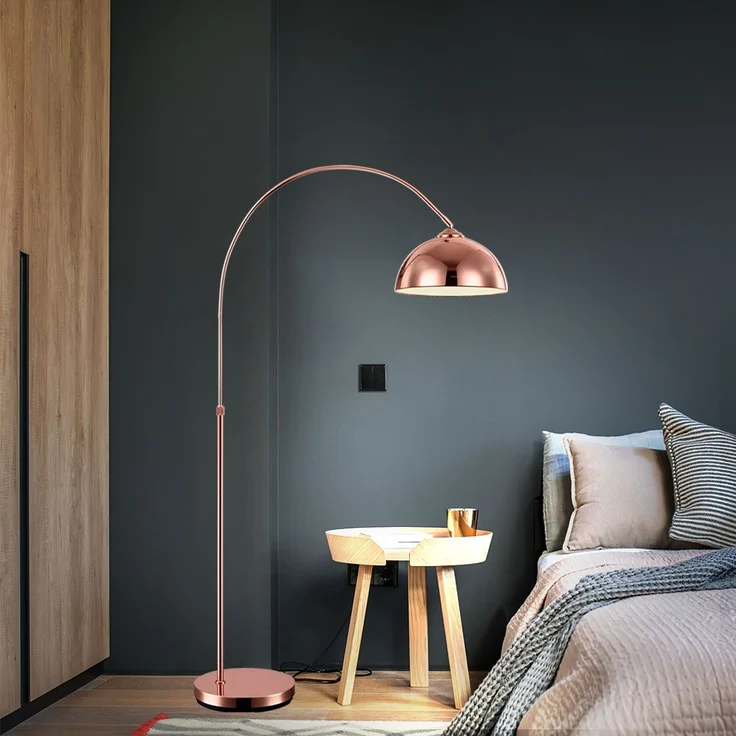 Stehleuchte, Kupfer, höhenverstellbar, H 141-196 cm – Bild 9