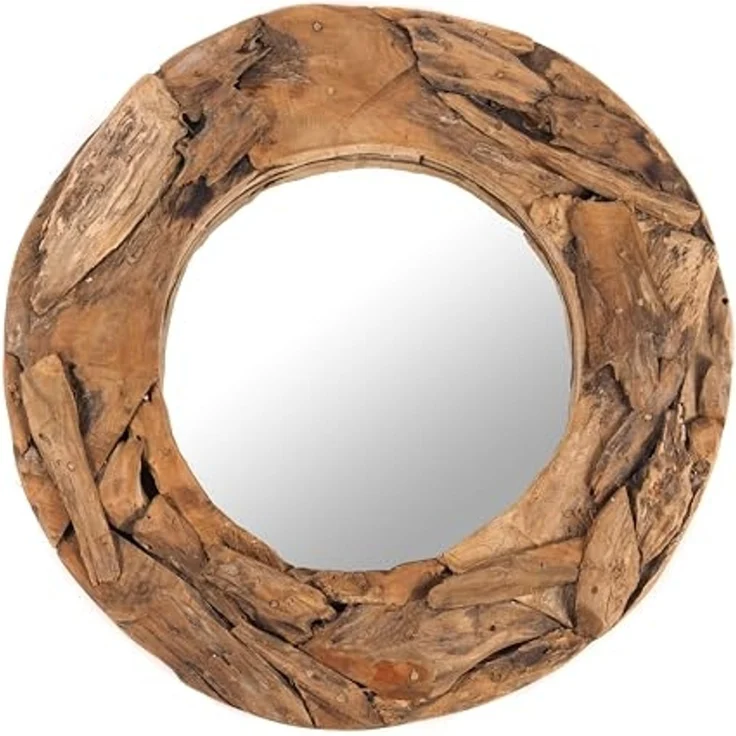 DESIGN DELIGHTS Wandspiegel RUNDER SPIEGEL "Holz massiv 60", Treibholz, Ø 60 cm, Wandspiegel – Bild 3