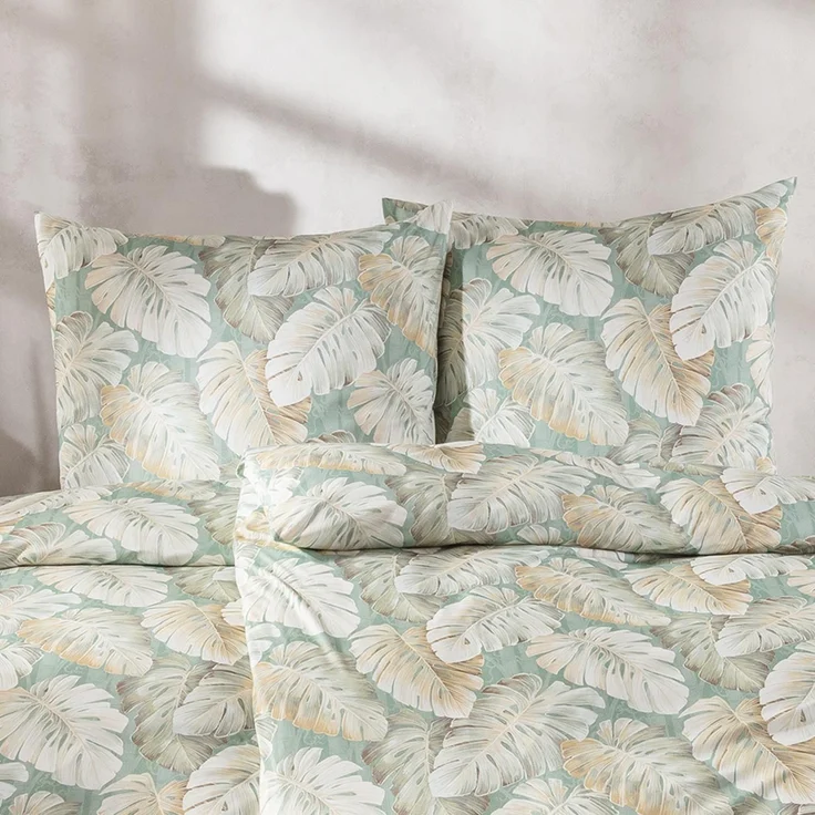 Estella Interlock Jersey Bettwäsche Rabea 6301-550 Tropenblatt 135x200 – Bild 3