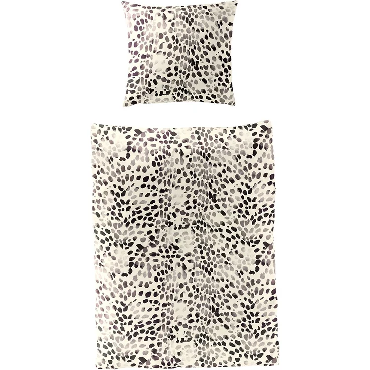 Bettwäsche Sympathica Mako Satin 4214-10 creme Leo Animalprint 155x220 – Bild 3
