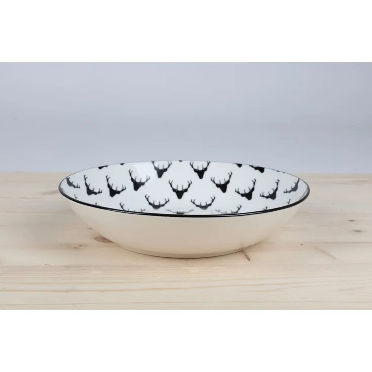 Weihnachts-Teller ca. 20 cm tief aus Porzellan | Festlicher Suppenteller für Weihnachtsgerichte, Vorspeisen & Desserts | Spülmaschinenfest & langlebig