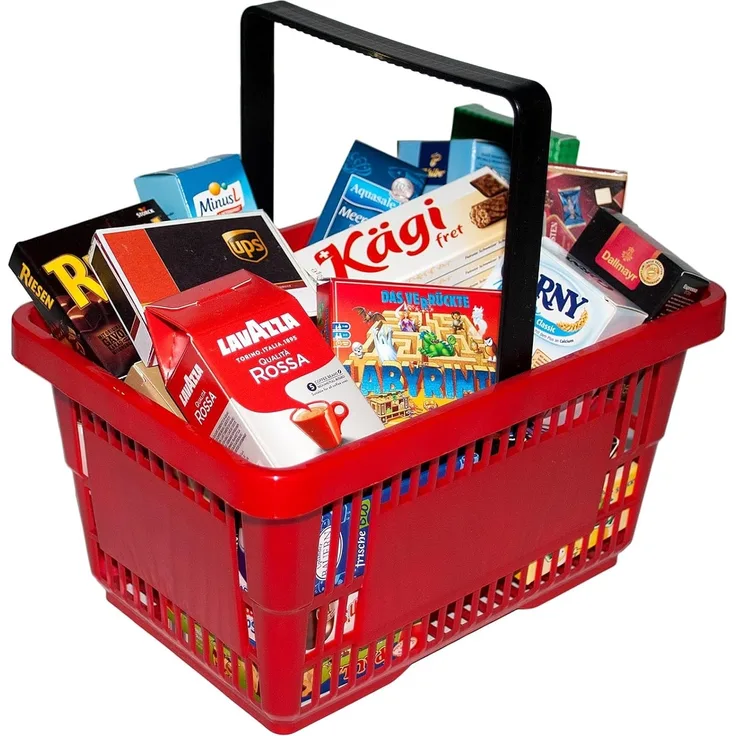 Supermarkt Korb gefüllt