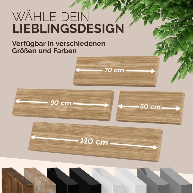 CASARIA® 3x Wandregal 110cm Holz Eiche Regal – Bild 8