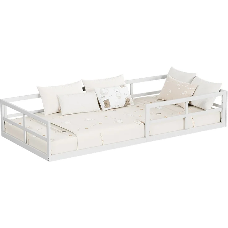 Bodenbett aus Metall Minno Weiß 90x200 mit Matratze Vitalispa – Bild 5