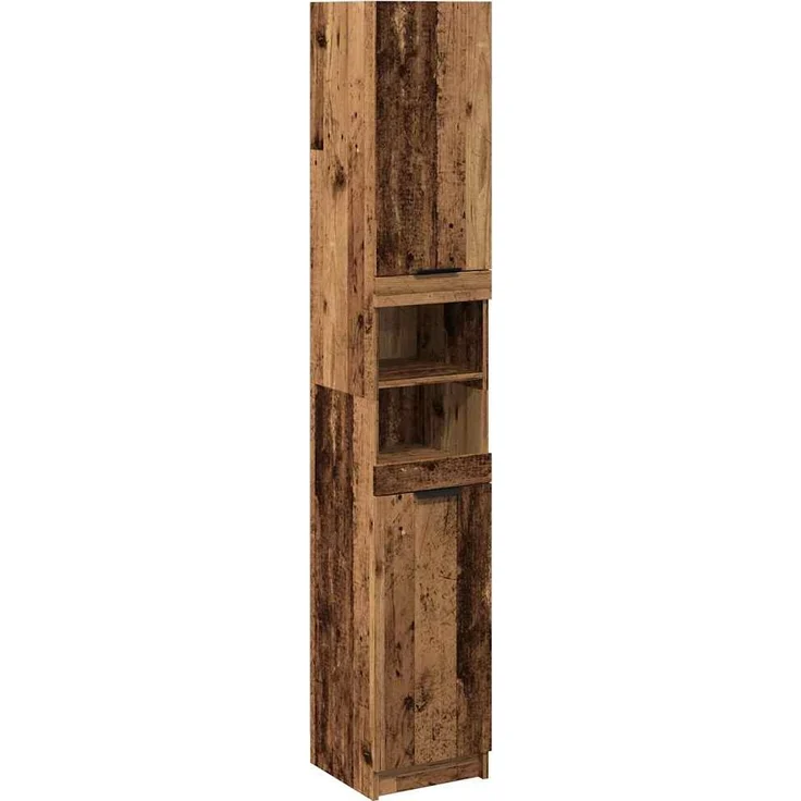 vidaXL Badschrank Altholz-Optik 32x34x188,5 cm Holzwerkstoff 856943 – Bild 1