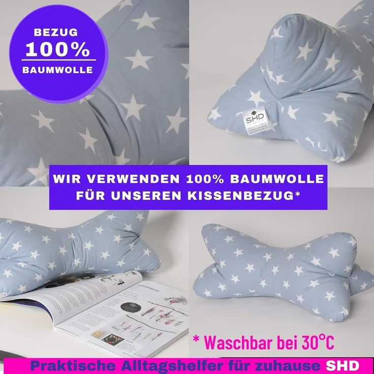 Original Dr. Berger Leseknochen Stern Blau 40 x 18 cm – Bild 4