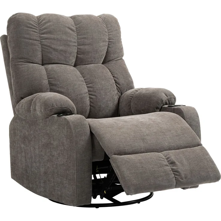 Wohnora-Relaxsessel mit Fußstütze, Liegesessel, drehbar, bis 150 kg, Stahlrahmen, 88x96x108cm, Hellbraun,H 1080cm x T 880cm x B 960cm,Braun