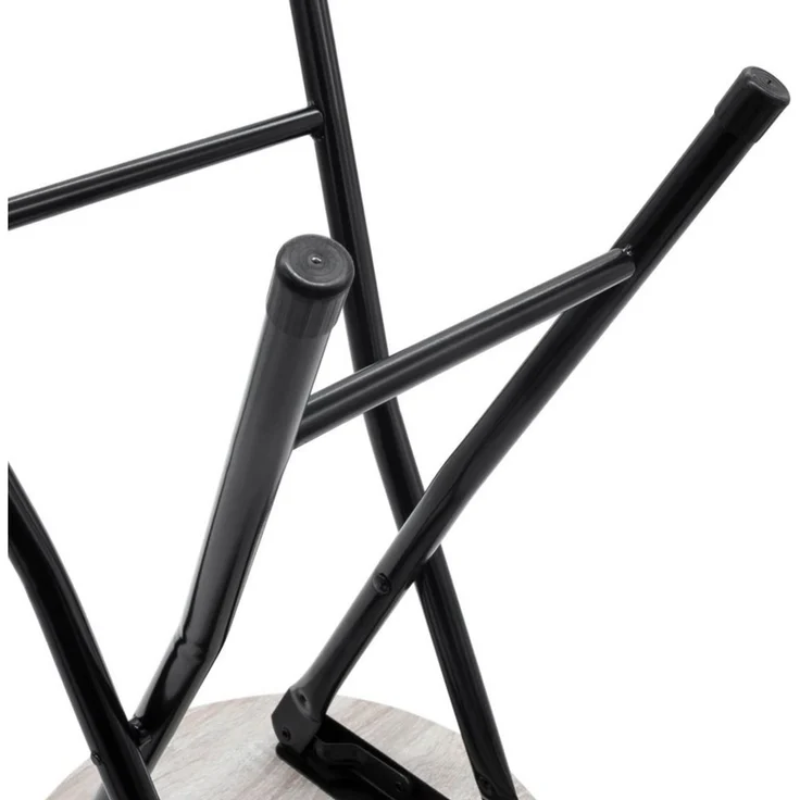 Spetebo Sitzhocker Holz Metall Klapphocker - 47 x 33 cm (Anzahl, 2 St, Stück), klappbar – Bild 4