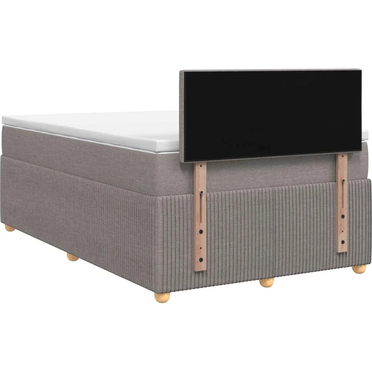vidaXL Boxspringbett mit Matratze Taupe 120 x 200 cm Stoff 3451444 – Bild 8