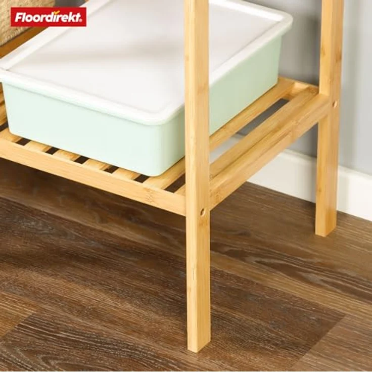 Floordirekt Bambus Regal, schmales Standregal für Badezimmer, Schlafzimmer, Wohnzimmer, Holzregal mit 3/5 Etagen, Regal Größe 34 x 33 x 146 cm (Lowa) (5 Etagen) – Bild 7