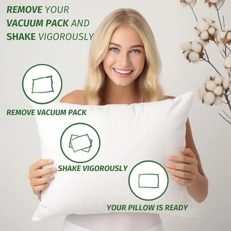 Kissen 35x35 Kopfkissen 4er Set Dekokissen für Bett und Sofa Innenkissen Hypoallergene Sofakissen Anti-Milben Weiche Zierkissen mit Kissenbezug Baumwolle und Polyest. Abnehmbar und Waschmaschinenfest – Bild 3