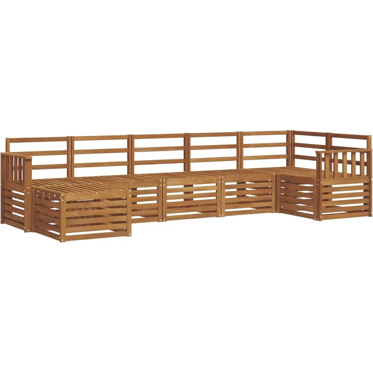 vidaXL Outdoor-Sofagarnitur 7 stk. 6-Sitzer Natur Massivholz Akazie 3375159 – Bild 2