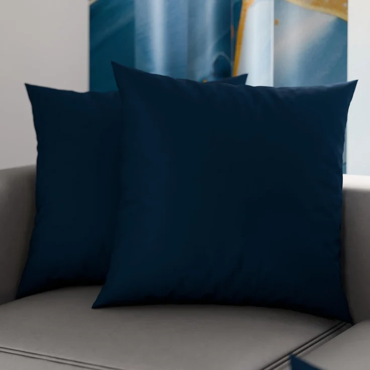 PETTI Artigiani Italiani – 2er-Set Kissenbezüge 60x60 cm aus Mikrofaser, Zierkissenbezüge für Schlafzimmer & Sofa, Uni Blau, 100 % Made in Italy
