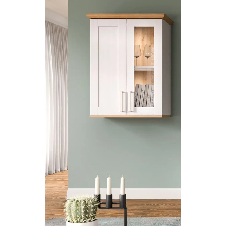 Vitrine Mirano in weiß Lärche Landhaus 64 x 88 cm – Bild 6