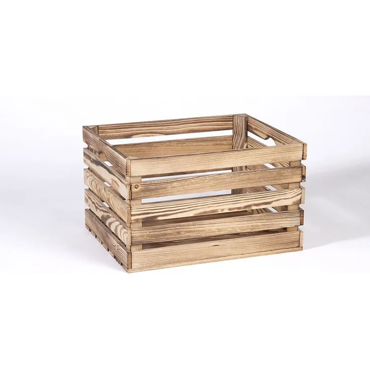 iWerk Holzkiste Geflammt M 50 x 40 x 30 cm Aufbewahrungsbox Box Holzbox