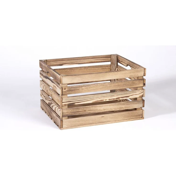 iWerk Holzkiste Geflammt M 50 x 40 x 30 cm Aufbewahrungsbox Box Holzbox – Bild 1