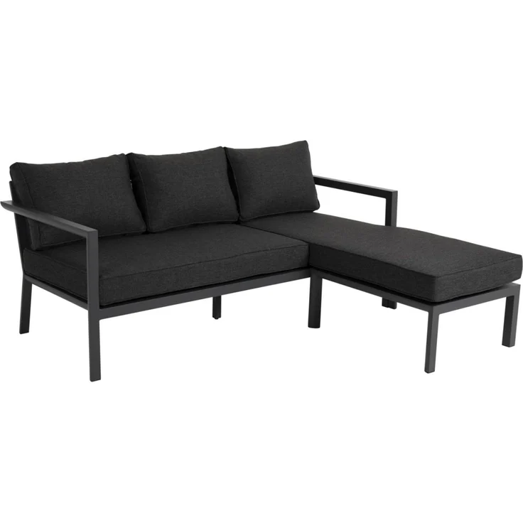 Gartenecksofa Delia von Brafab aus Aluminium und Olefin-Stoff, modern, anthrazit, inkl. Kissen – Bild 1