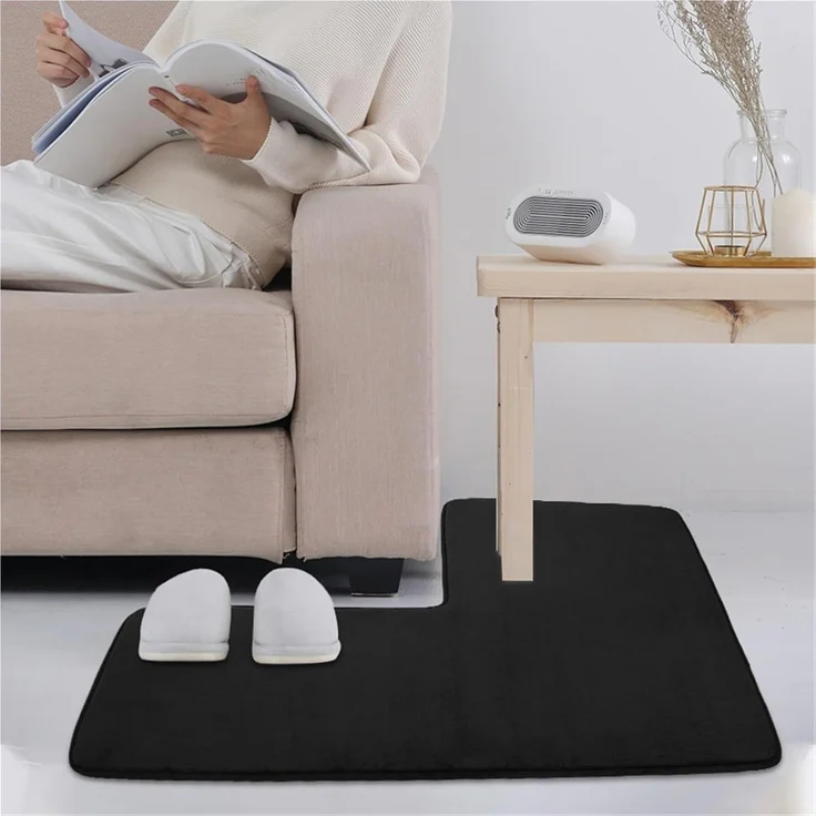 ABC Geformte Badematte – Weiche Korallen-Polar-Duschmatte, rutschfest und saugfähig, waschbar, quadratisch für Duschen, Toiletten, Haushalte und Spas (Schwarz) – Bild 2