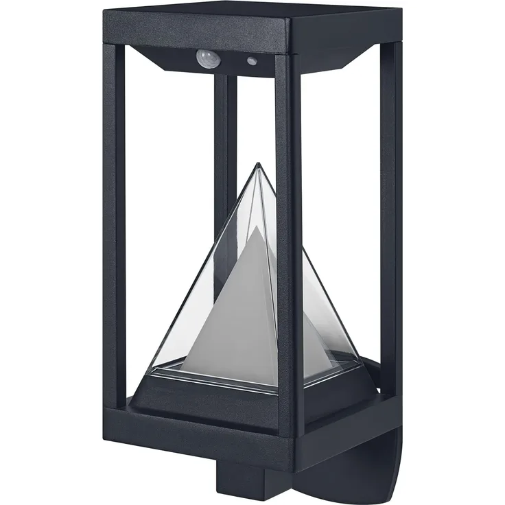 Osram SMART+ Outdoor Bluetooth Solar-Wandleuchte, mit warmweißem (3000K) und Farblicht, ohne Strom nutzbar, bis 2,5 Stunden Brenndauer bei 100% Licht, wiederaufladbar mit USB-C Kabel, IP44, Sensor