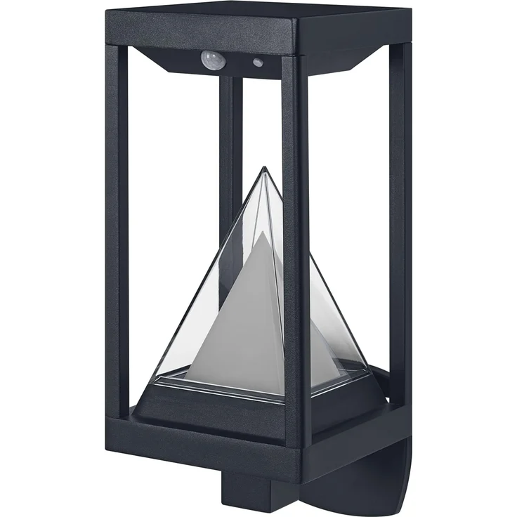 Osram SMART+ Outdoor Bluetooth Solar-Wandleuchte, mit warmweißem (3000K) und Farblicht, ohne Strom nutzbar, bis 2,5 Stunden Brenndauer bei 100% Licht, wiederaufladbar mit USB-C Kabel, IP44, Sensor