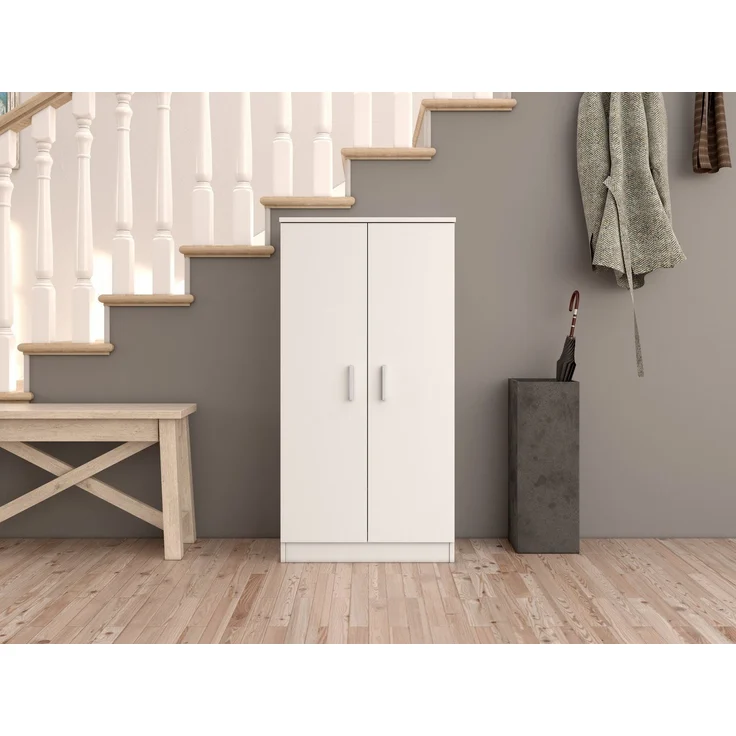 habeig Schuhschrank Dielenschrank, Schuhregal, Flurschrank, Kleiderschrank, weiß vielseitig einsetzbar – Bild 2
