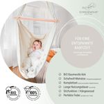 Federwiege mit Deckenbefestigung Bio Grey Schafwolle