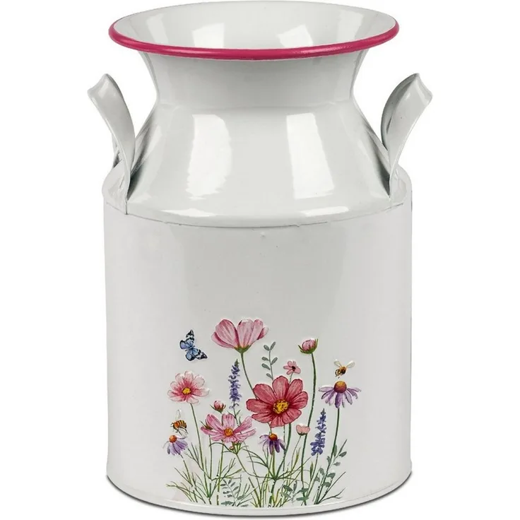 formano Übertopf Blumenwiese, Höhe: 21cm, Farbe: Weiß, Motiv: Blumen