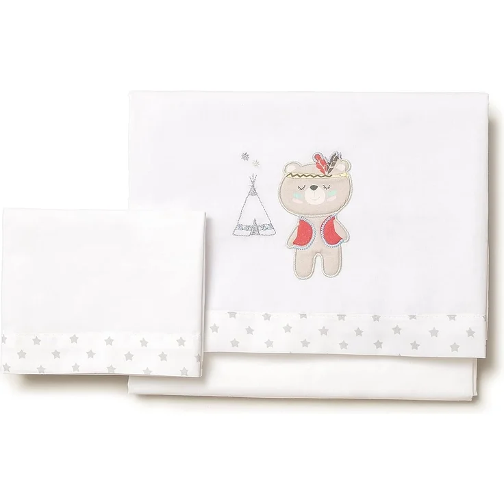 Interbaby 03197-18 Laken für das kinderbettchen TIPI OSO, weiss e grau, grau – Bild 2