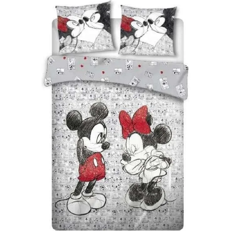 Disney Mickey Mouse Doppelbettwäsche Set – 1x Deckenbezug 240x220 cm & 2x Kissenbezüge 63x63 cm aus Mikrofaser