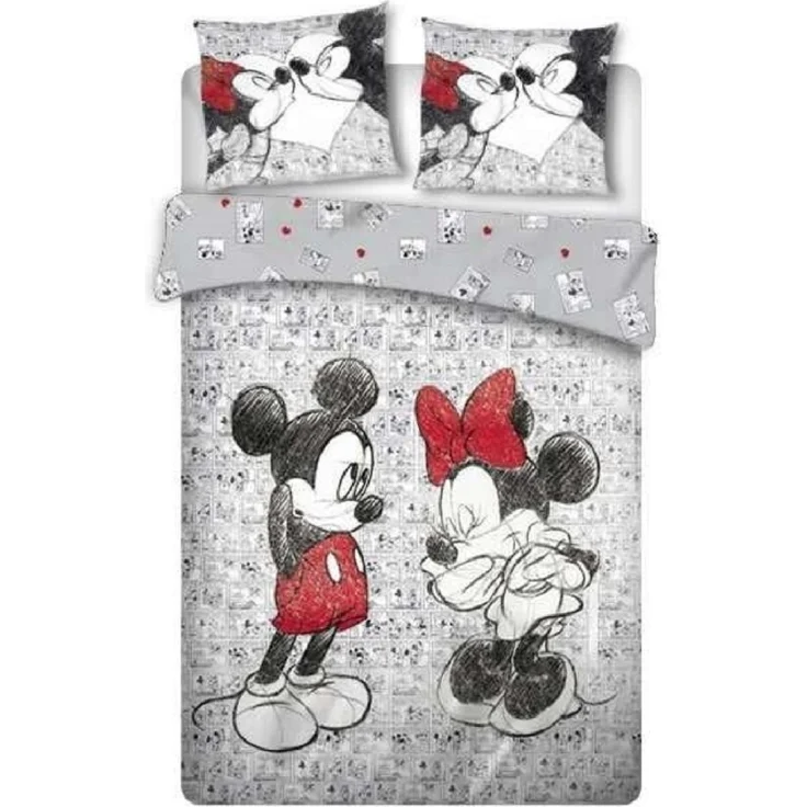 Disney Mickey Mouse Doppelbettwäsche Set – 1x Deckenbezug 240x220 cm & 2x Kissenbezüge 63x63 cm aus Mikrofaser – Bild 1