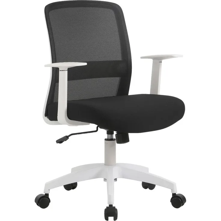 Xora Drehstuhl, Schwarz-Weiß, drehbar 360°, Kunststoff und Textil, für Arbeitszimmer, 60x86.5-94.5x60 cm
