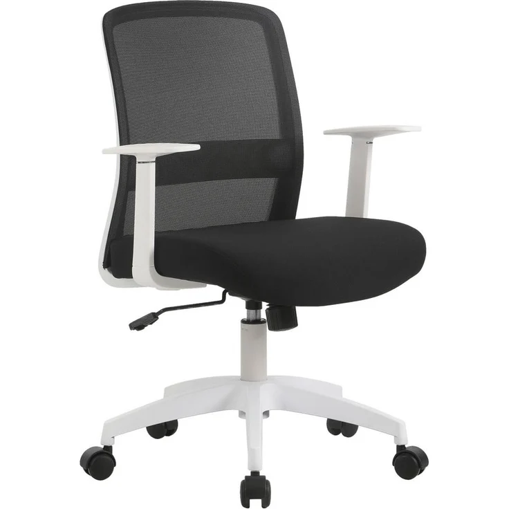 Xora Drehstuhl, Schwarz-Weiß, drehbar 360°, Kunststoff und Textil, für Arbeitszimmer, 60x86.5-94.5x60 cm