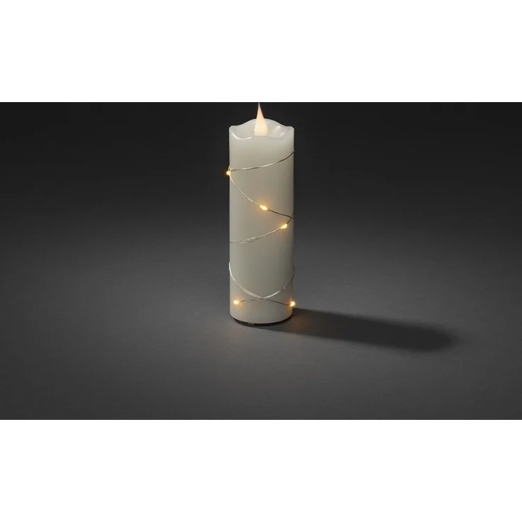 KONSTSMIDE No. 1825-180 LED Echtwachskerze cremeweiss mit LED Draht 15cm – Bild 2