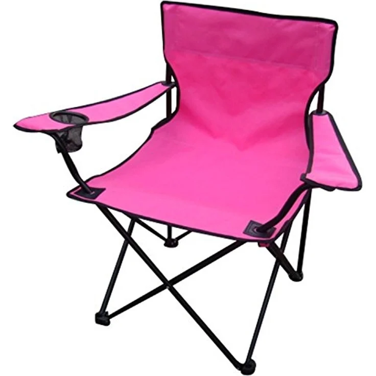 Anglersessel m. Getränkehalter Campingsessel Campingstuhl Festivalstuhl faltbar Pink – Bild 3