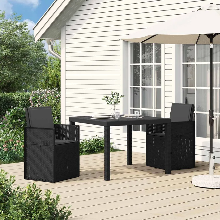 vidaXL Garten Esszimmerstühle 2 pcs Anthrazit PP 899986