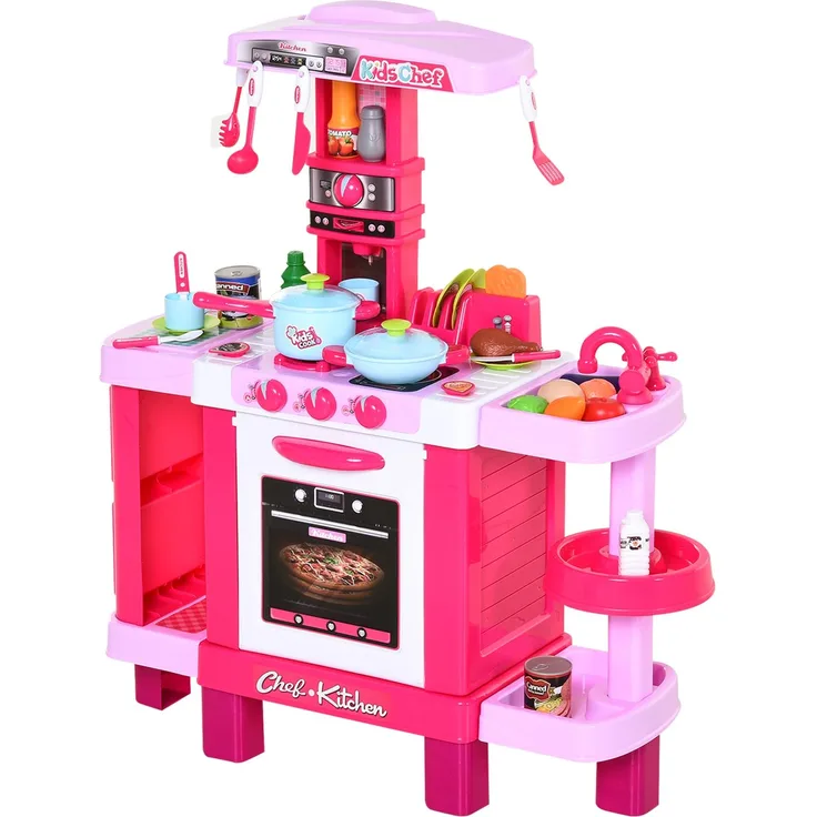 Kinderküche Rezepte Rollenspiel 38 Teile inklusive Sound und Licht Polypropylen Rosa