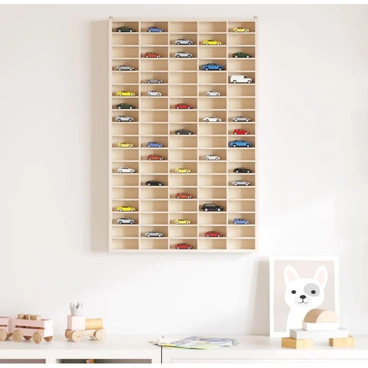 vidaXL Sammlervitrine aus Holz mit 90 Fächern 50,5 x 4,5 x 79 cm 4017379 – Bild 2
