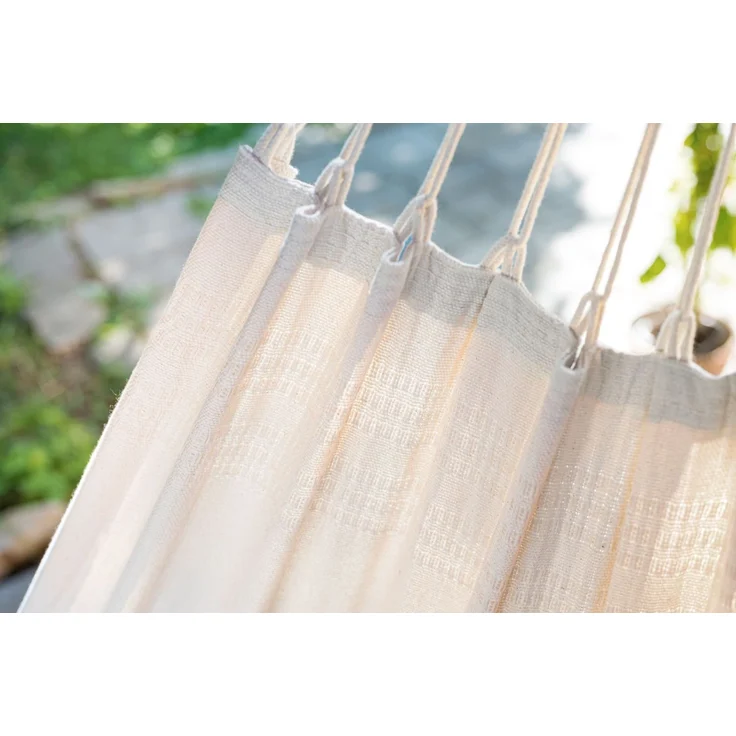 MacaMex Relaxa Natur Hängesessel Baumwolle uni weiß natur / beige – Bild 3