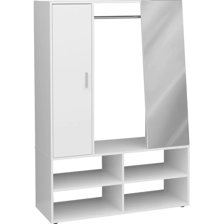 Garderobenschrank >AUMA 1< in weiß - 105x151,3x39,7cm (BxHxT) – Bild 4