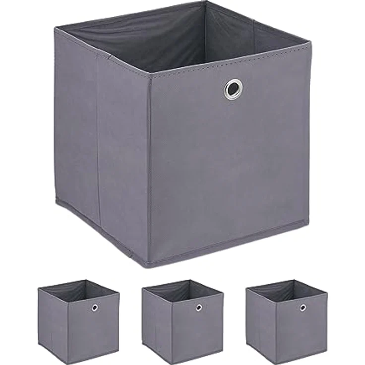 Graue Aufbewahrungsbox im 4er Set – Bild 2