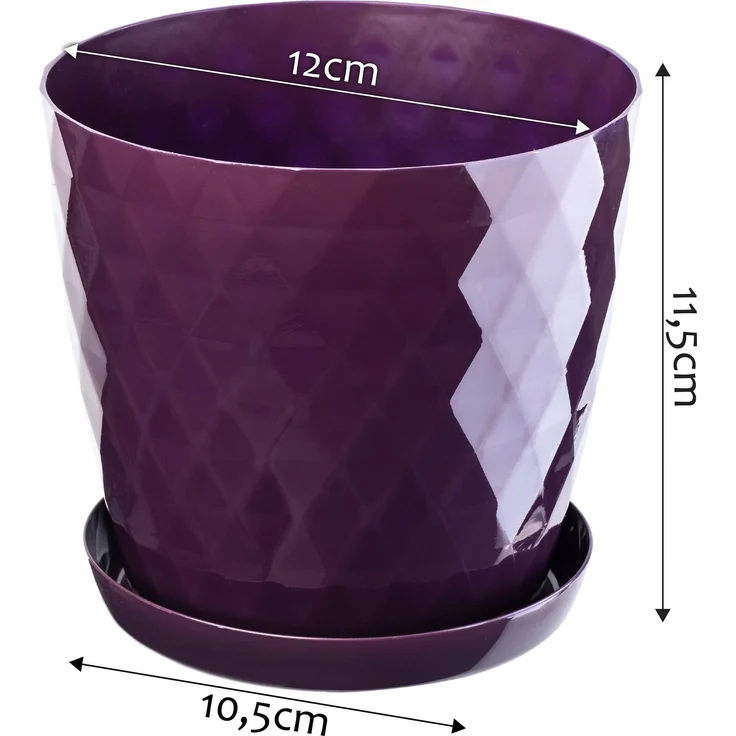 KADAX Kunststoff-Blumentopf mit Ständer, Blumentopf-Abdeckung, Blumen, 12 cm, Lila – Bild 2