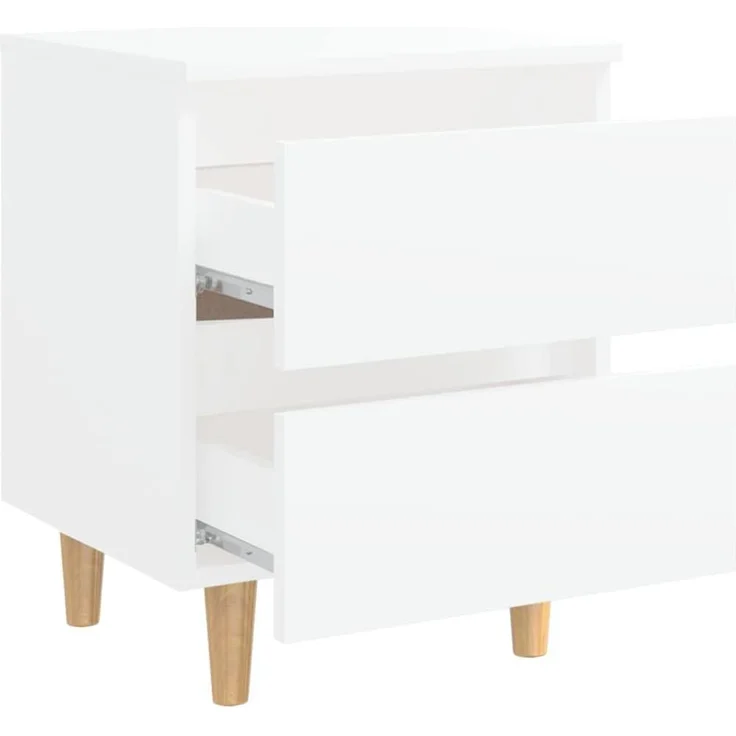 2er-Set Nachttisch mit Schubladen, Holz weiß, 50 x 40 x 35 cm – Bild 6