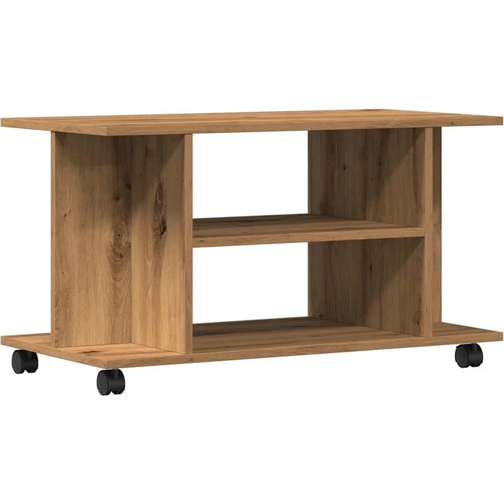 vidaXL TV-Regal mit Rollen Artisan-Eiche 80x40x45 cm Holzwerkstoff 855791 – Bild 5
