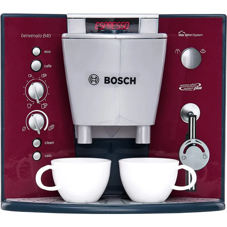 Theo Klein 'Bosch' Spielzeug Kaffeemaschine inkl. Zubehör, Kunststoff rot / anthrazit, 14,5 x 19,5 x 17 cm