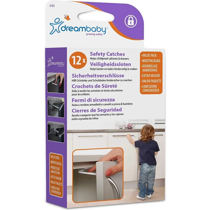 Dreambaby G181 Kindersicherung-Schrank Sicherheitsriegel Schubladensicherung Schranksicherung (12er) – Bild 7